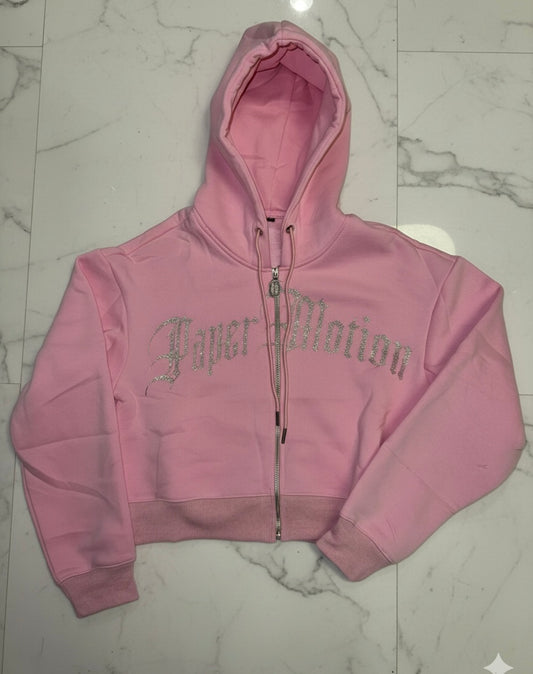 PAPERMOTION CROPPED RHINESTONE JACKET