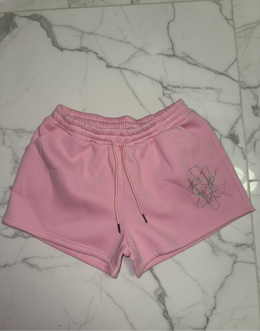 PINK RHINESTONE SHORTS